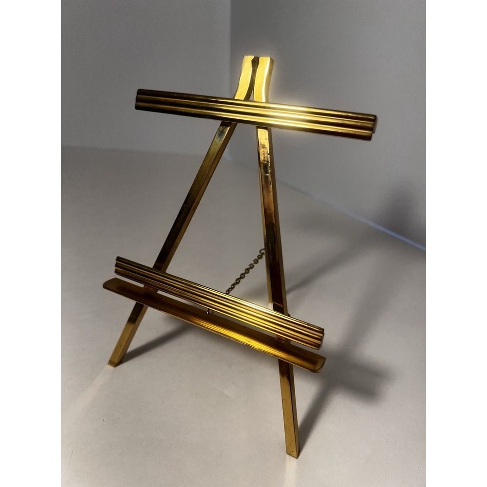 Vintage Picture This Solid Brass Picture Frame Easel 3.5" X 5" Lacquer Coated
